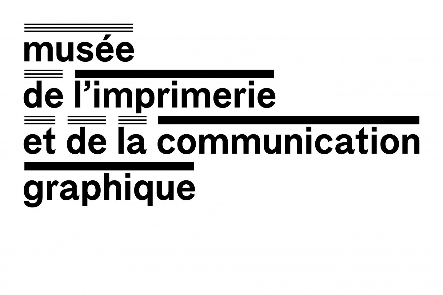 Logotype du musée : un caractère typographique associé à un jeu de filets pour souligner sa nouvelle dénomination.